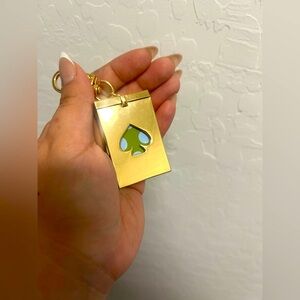 Kate Spade Gold Keychain with Green Accent